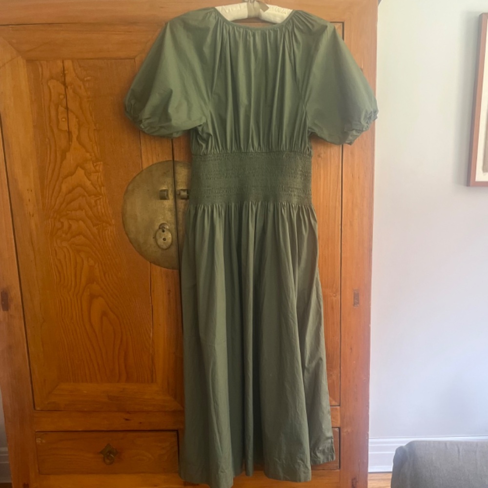 J. Crew Provence Smocked Poplin Midi Dress - Medium - Picture 4 of 8